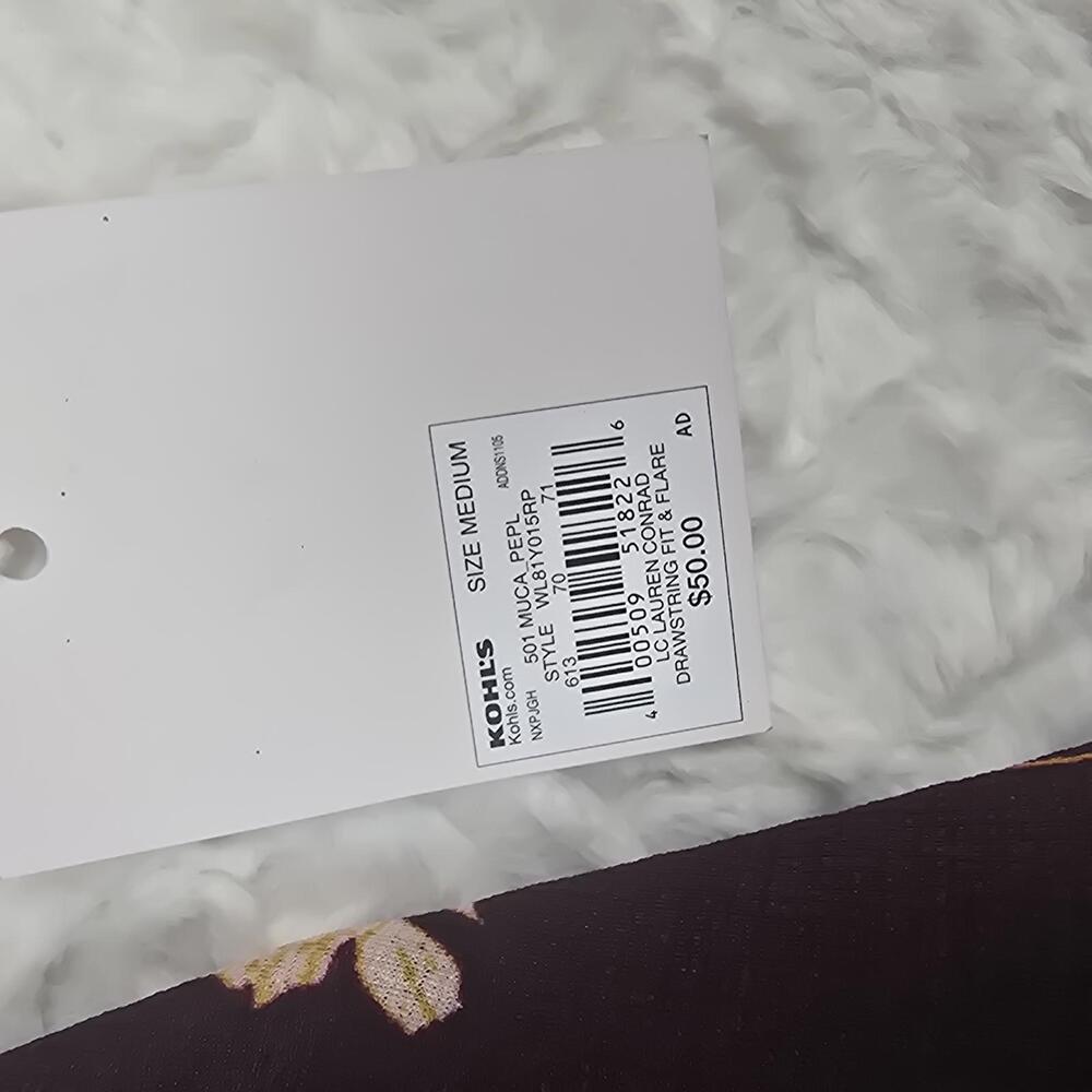 LC Lauren Conrad Floral Drawstring Fit & Flare Dress - Medium - Picture 2 of 9